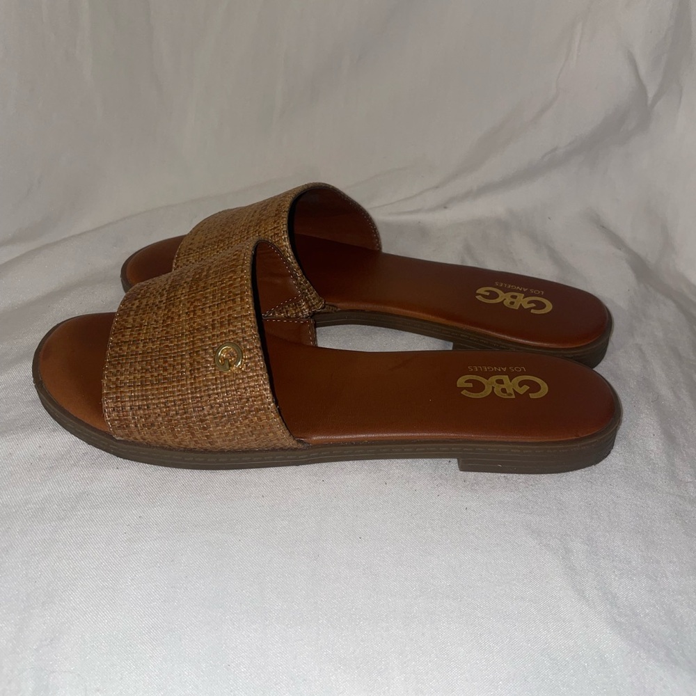 Gianni Bini Women's Tan Slide Sandals